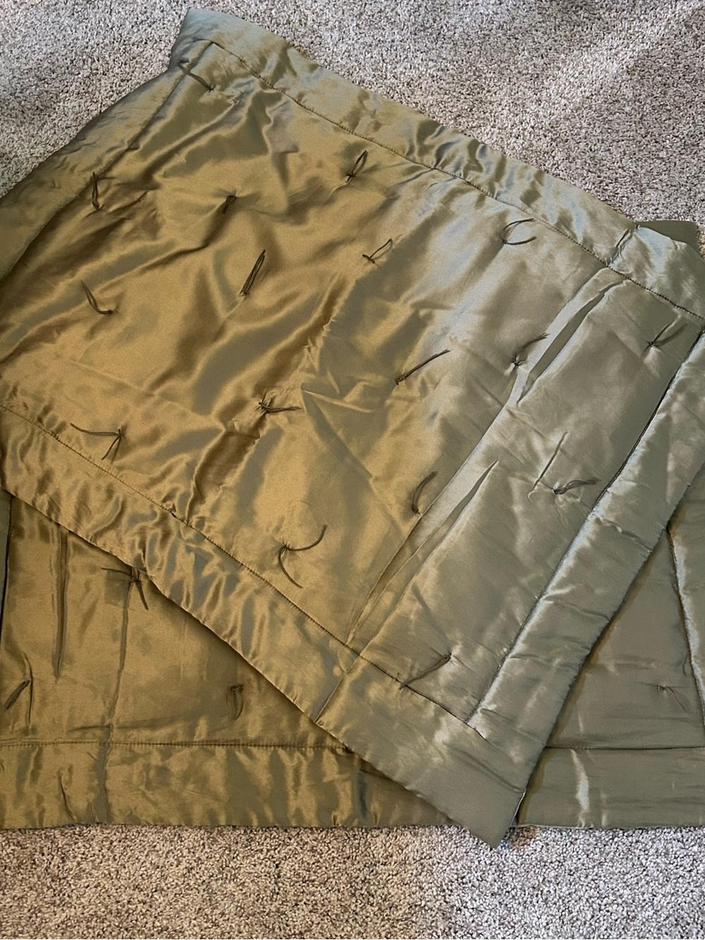Olive Green Tufted Pillow Shams